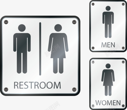 手绘男女厕所标识图标图标