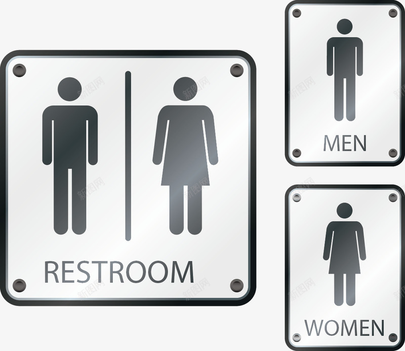 手绘男女厕所标识图标png_新图网 https://ixintu.com 手绘 标志 男女厕所标志