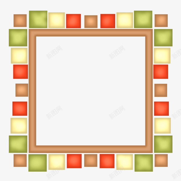 彩色方块框架png免抠素材_新图网 https://ixintu.com 彩色 方块 框架 装饰