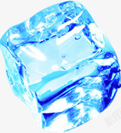 蓝色透明大冰块海报素材