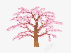 春季美丽粉色桃树素材