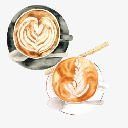 花纹咖啡手绘画片素材