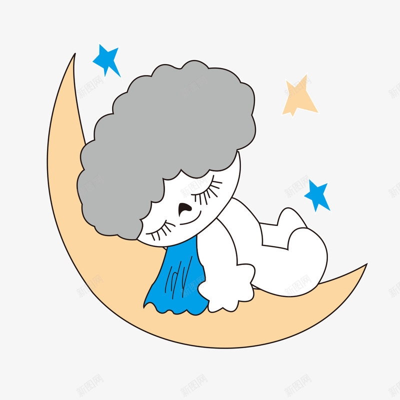 睡在月亮上的小男孩png免抠素材_新图网 https://ixintu.com 小男孩 月亮 男孩 睡在