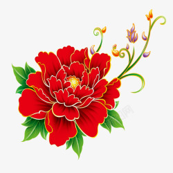 红色牡丹花朵富贵素材