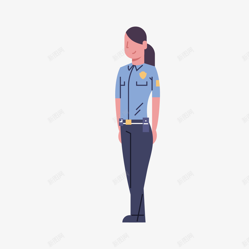 卡通版站立的女警察png免抠素材_新图网 https://ixintu.com 人物 卡通人物 卡通警察 女人 女警察 站立的警察