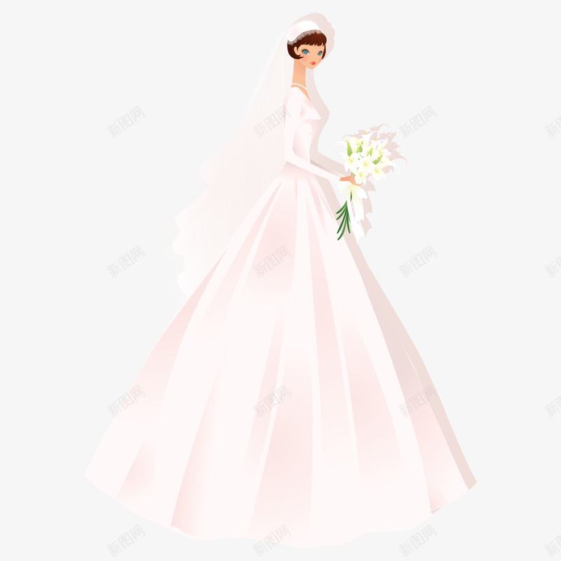 穿婚纱的女人png免抠素材_新图网 https://ixintu.com png图形 女人 婚庆 手捧花 新娘 装饰