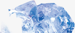 蓝色重叠透明立体冰块素材