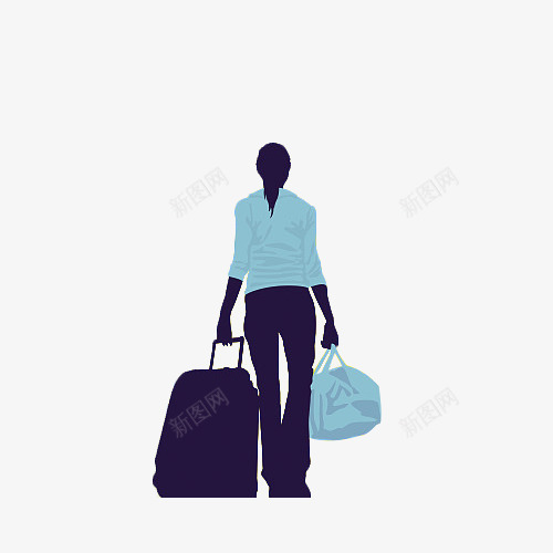卡通女人拖着行李png免抠素材_新图网 https://ixintu.com 包包 卡通 女人 拖着行李 插画 旅行 行李箱