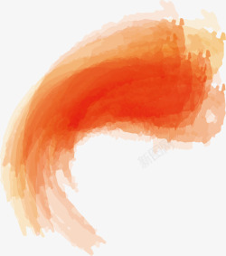 水彩弧形橘色弧形笔刷矢量图高清图片