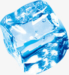 纯净蓝色立体冰块素材