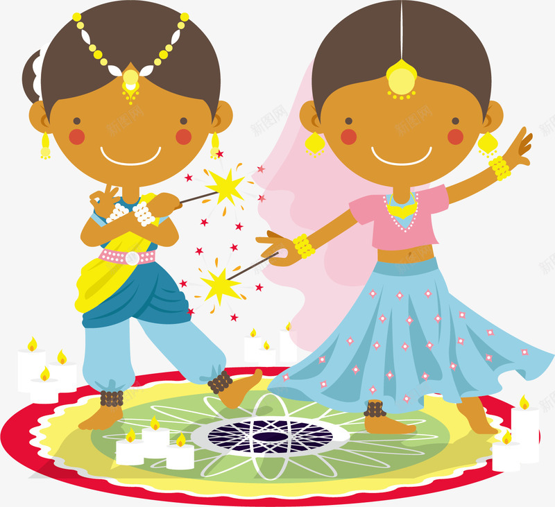 印度排灯节屠妖节png免抠素材_新图网 https://ixintu.com 印度 印度人 印第安 屠妖节 庆典 庆祝 排灯节 欢乐 舞蹈 节日 跳舞 鞭炮