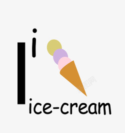 教学图示英文单词icecream图标高清图片