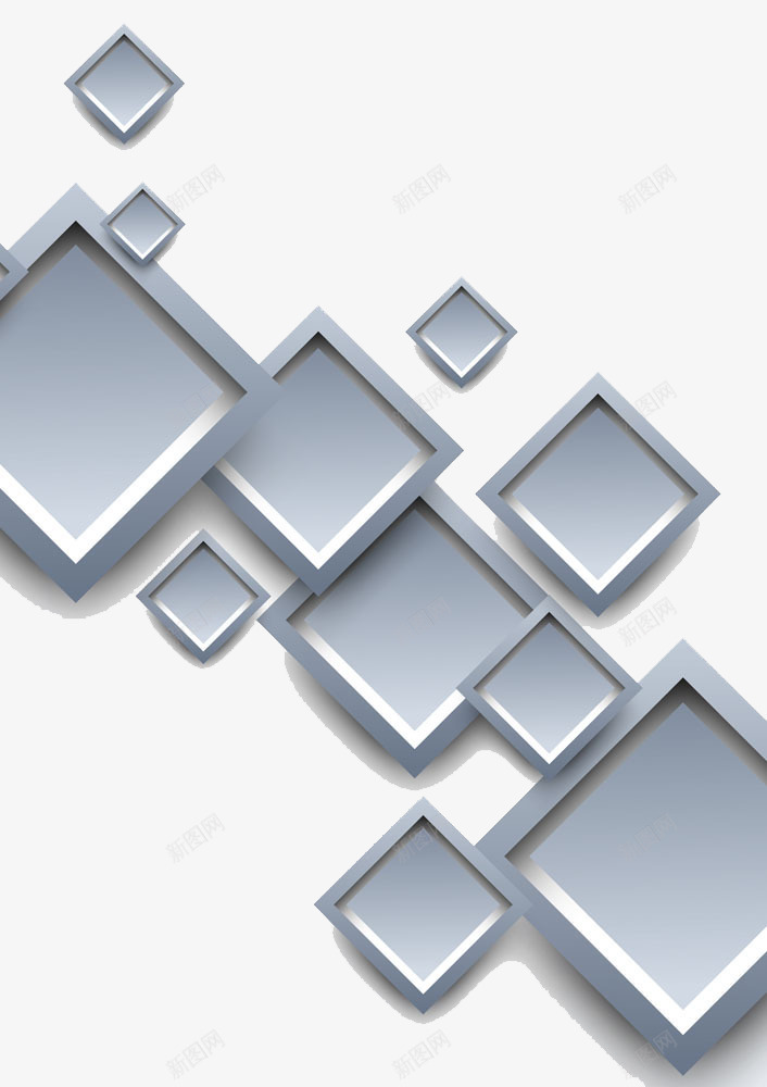 灰色几何方块png免抠素材_新图网 https://ixintu.com 几何图形 几何图案 方块 方形几何图 正方块 正方形 灰色