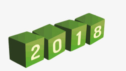 方块叠成的2018绿色方块2018矢量图高清图片