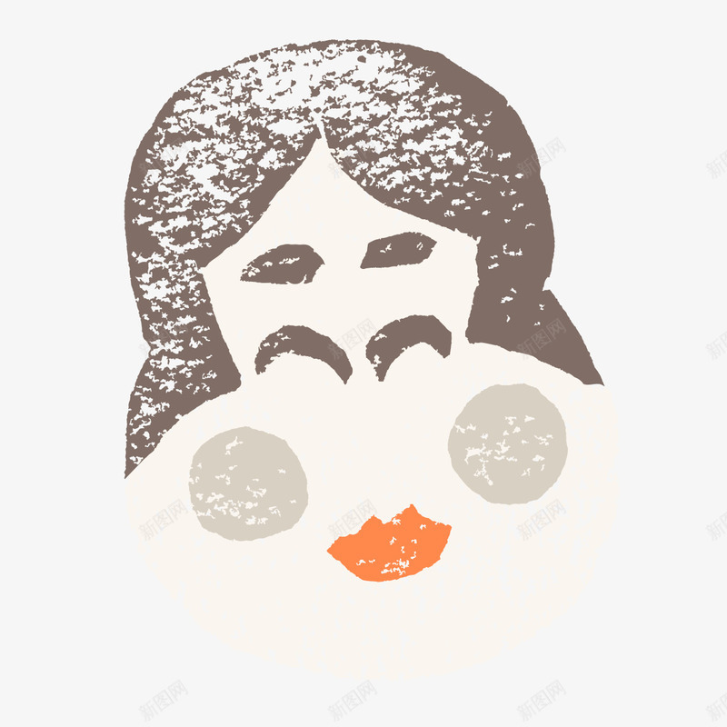 卡通手绘面具女人png免抠素材_新图网 https://ixintu.com 卡通 女人 手绘 面具