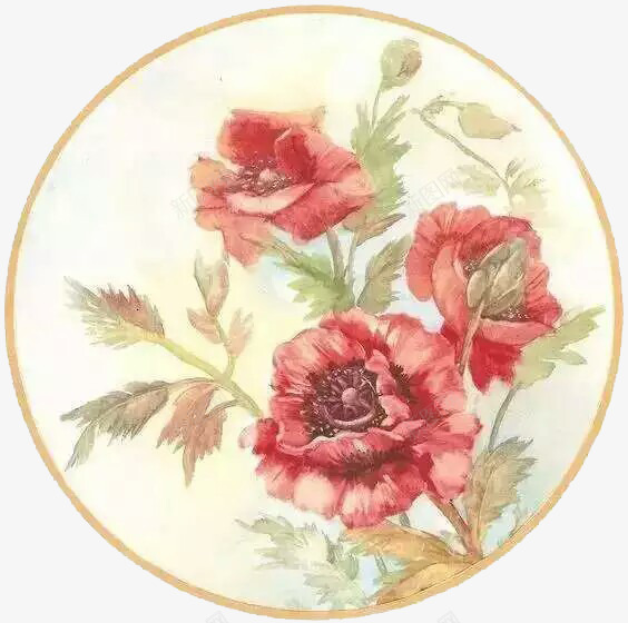圆形手绘牡丹花png免抠素材_新图网 https://ixintu.com 圆形 手绘 牡丹花