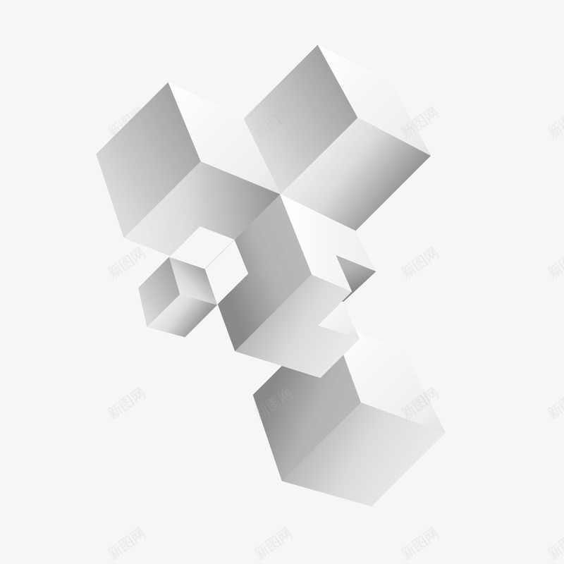 白色立体方体正方块矢量图ai免抠素材_新图网 https://ixintu.com 方体 正方块 白色 立体 矢量图