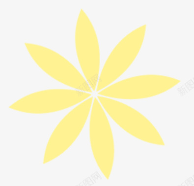 浅黄色花瓣九瓣花美丽图标图标