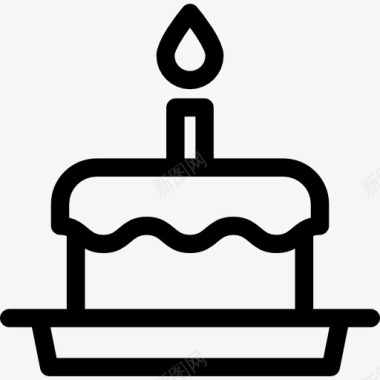 生日蛋糕和蜡烛图标图标