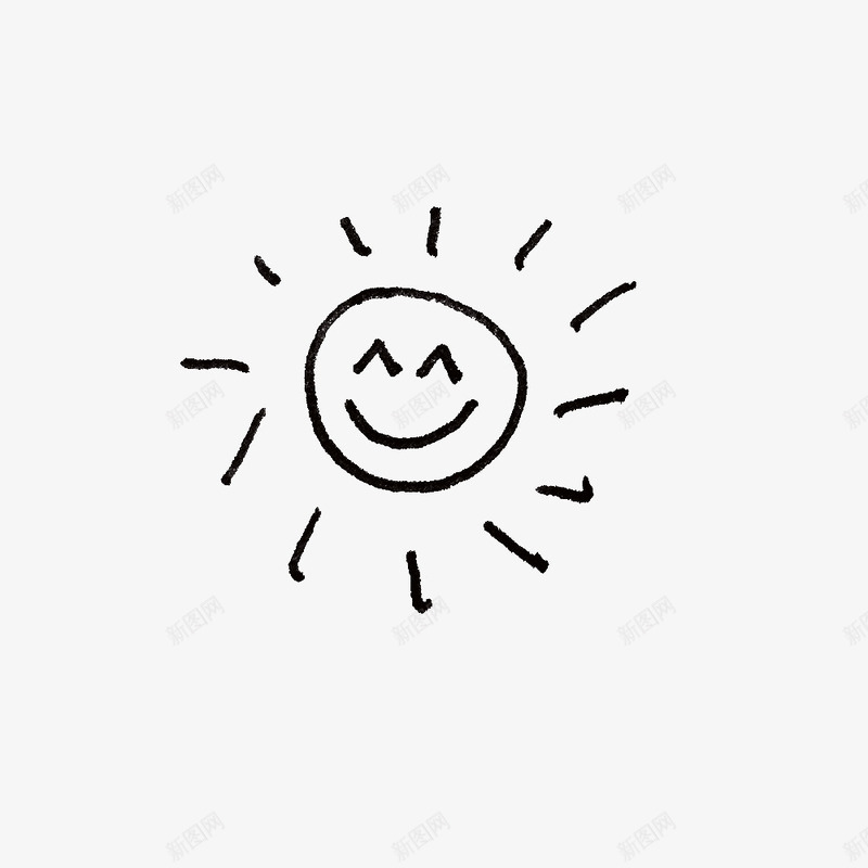 手绘卡通扁平微笑的太阳png免抠素材_新图网 https://ixintu.com 卡通 图案 太阳 微笑 扁平
