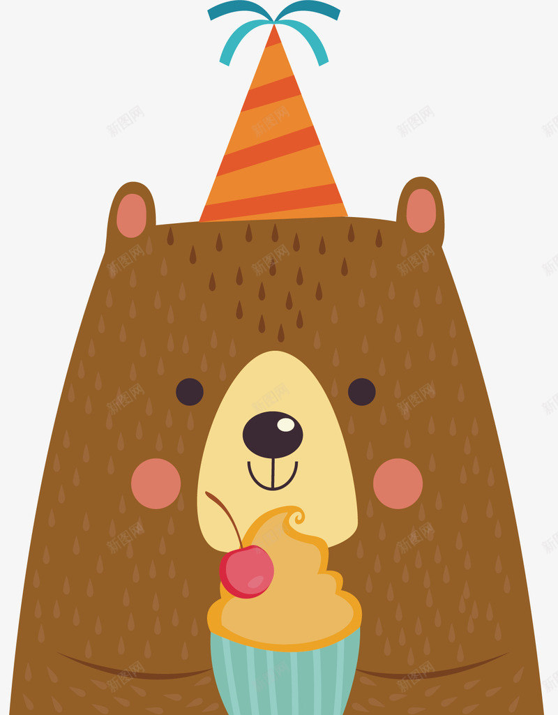 拿着蛋糕的可爱棕熊矢量图eps免抠素材_新图网 https://ixintu.com 卡通棕熊 庆祝生日 抓气球的熊 拿着蛋糕 矢量png 矢量图 过生日 过生日的熊