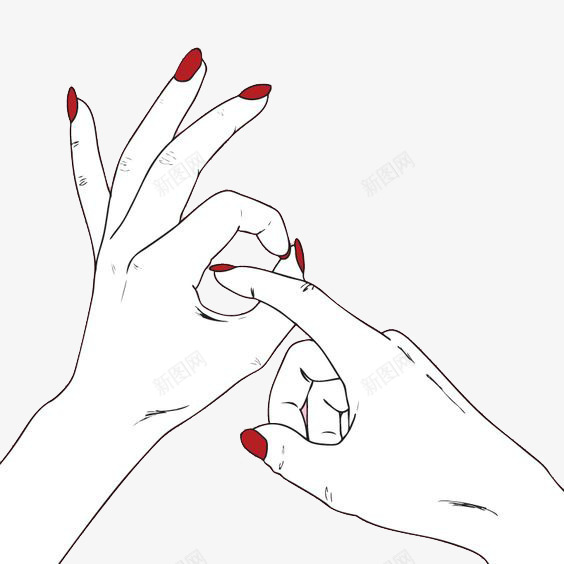 红指甲的手圈手指png免抠素材_新图网 https://ixintu.com 坏女人 手控福利 手绘 特写 红指甲 酷女孩