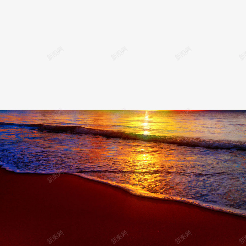 夕阳下金色的沙滩美丽的大海png免抠素材_新图网 https://ixintu.com 夕阳 浪潮 海水 美景 蓝色大海 金色沙 金色沙滩