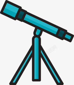 蓝色天文望远镜蓝色简约天文望远镜高清图片