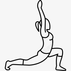 普拉提瑜伽女人伸屈腿和手臂图标高清图片