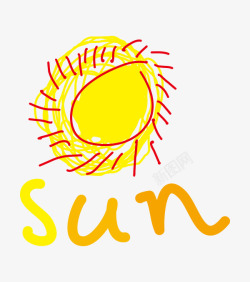 儿童涂鸦太阳素材