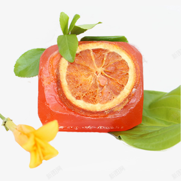 柠檬水果香甜手工皂png免抠素材_新图网 https://ixintu.com 产品实物 方块 橙色