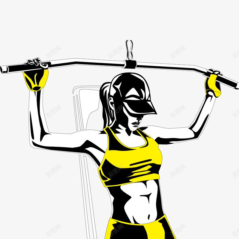 拉力训练的女人png免抠素材_新图网 https://ixintu.com 健身 女人 训练 运动 锻炼