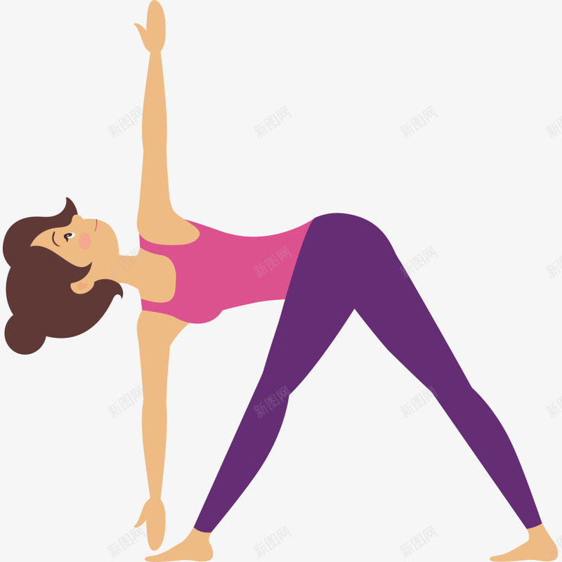 练瑜珈的卡通女人png免抠素材_新图网 https://ixintu.com 健身 卡通少女 瑜珈 练瑜珈