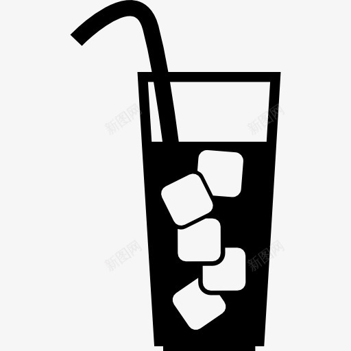 玻璃饮料冰块和秸秆图标png_新图网 https://ixintu.com 冰块 冷 新鲜 玻璃 眼镜 稻草 食品 饮料 饮用