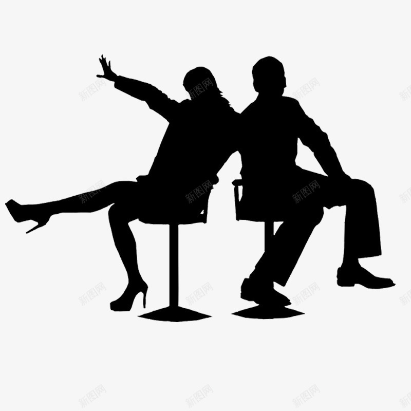 2017年背靠坐着的png免抠素材_新图网 https://ixintu.com 坐在椅子上的人 坐在椅子上的男人和女人 坐着抬起一只爪子的 抬脚 背靠着背 黑色矢量图