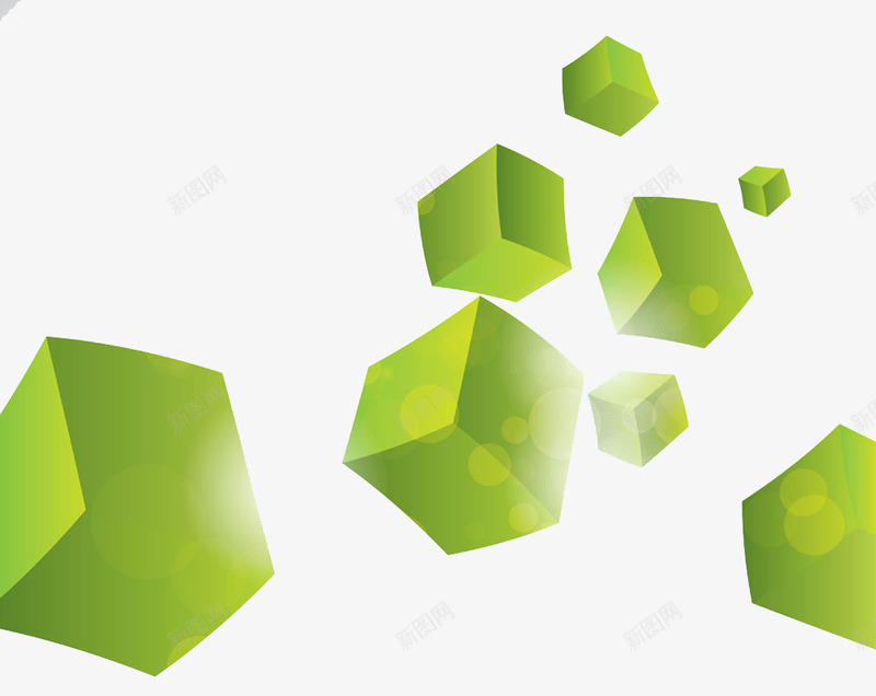 立体方块合集psd免抠素材_新图网 https://ixintu.com 几何图 几何图形 几何图案 方块 正方体 正方块 立方块 绿色方块 绿色正方体
