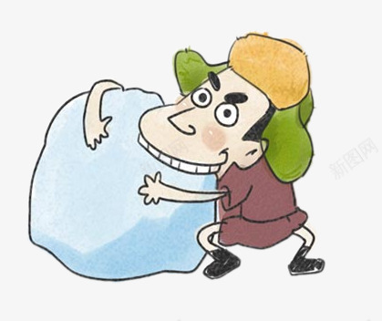 腊八节吃冰png免抠素材_新图网 https://ixintu.com 冰块 卡通人物 腊八节吃冰 节日元素