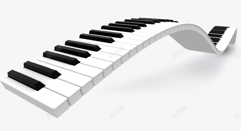 波浪钢琴psd免抠素材_新图网 https://ixintu.com 波浪 琴键 造型 钢琴