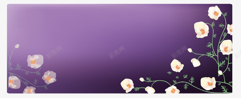 紫色姓名框png免抠素材_新图网 https://ixintu.com 姓名框 小花 手绘 紫色 花藤