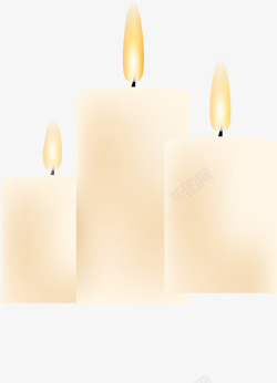 扁平化简约白色蜡烛矢量图素材