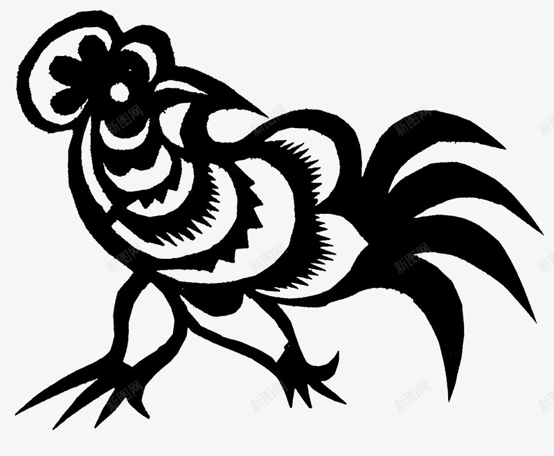 鸡png免抠素材_新图网 https://ixintu.com 剪纸 剪花 动物 印花 装饰图案 鸡
