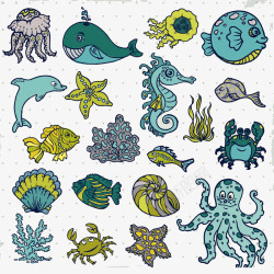 卡通海洋动物素材