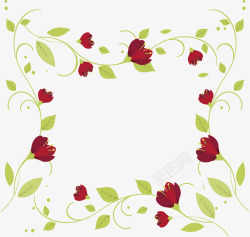 红玫瑰花藤红玫瑰花藤边框高清图片