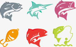 彩色海洋鱼类矢量图素材