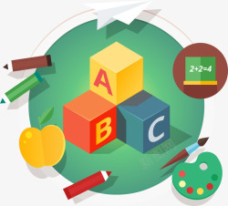 ABC多彩方块素材