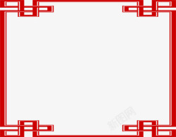 红色复古中国风边框中秋素材