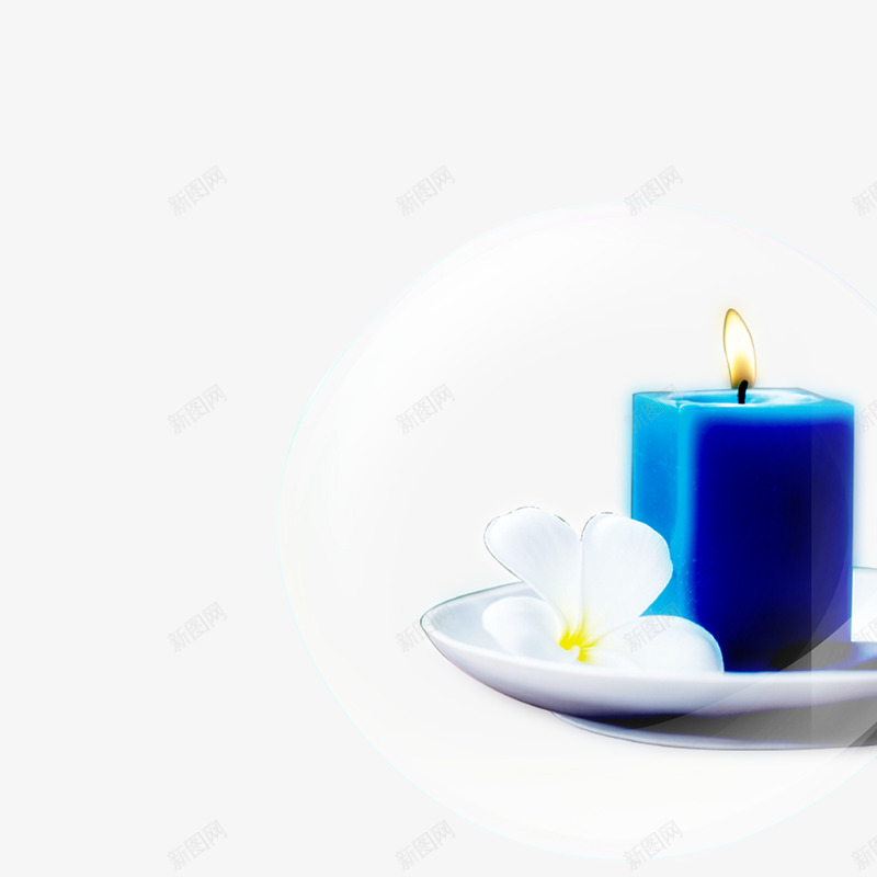蓝色的蜡烛psd免抠素材_新图网 https://ixintu.com 中秋节 教师节 清新 节日