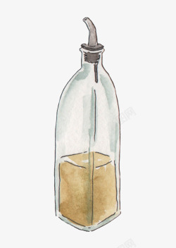 卡通绘画油瓶素材