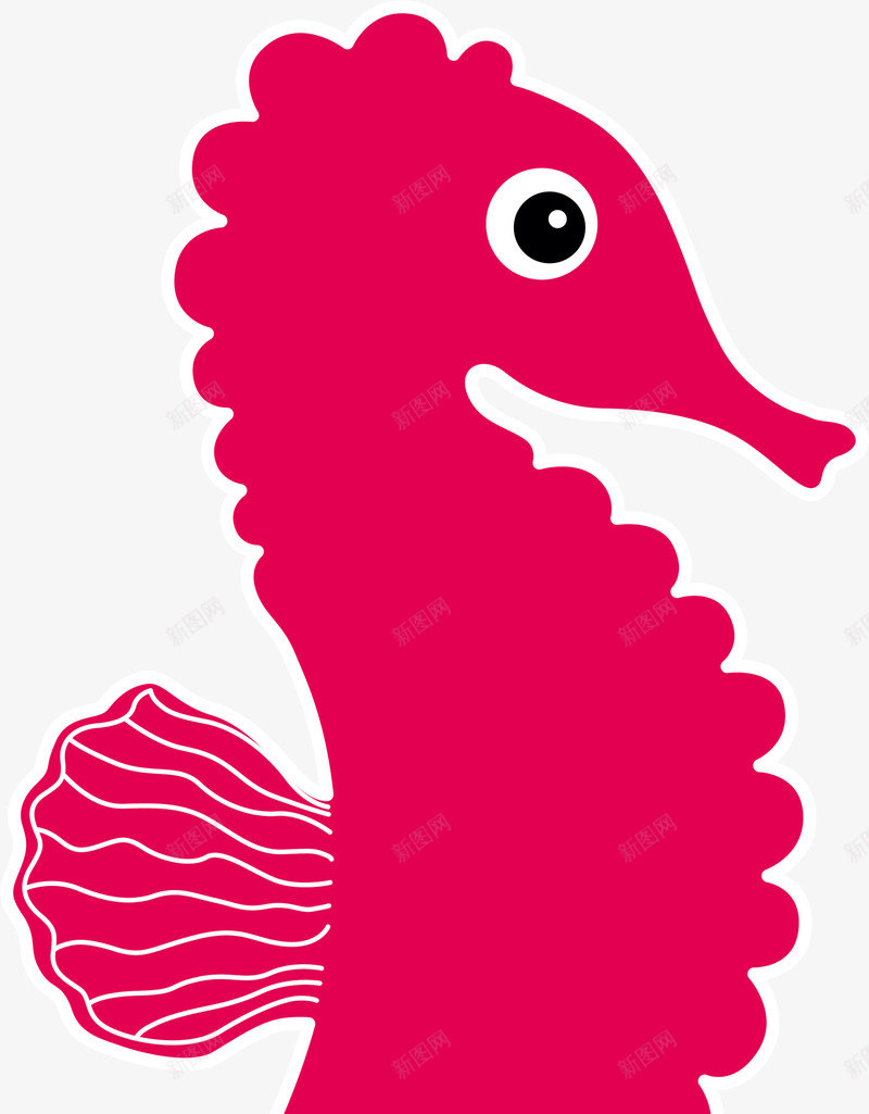 红色卡通海马png免抠素材_新图网 https://ixintu.com 卡通动物 可爱海马 海底 海洋 红色海马 装饰图案