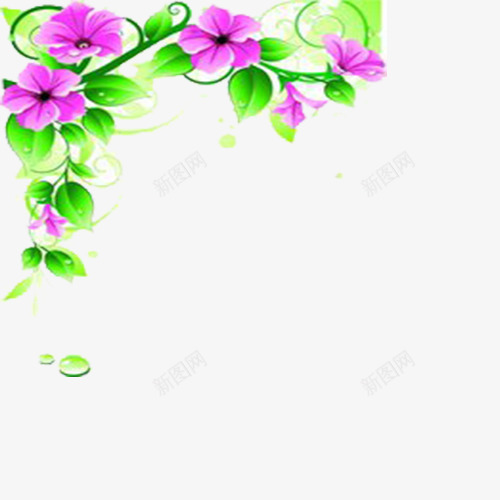 紫色爬藤花朵边框png免抠素材_新图网 https://ixintu.com 爬藤 紫色花朵 花朵 边框纹理